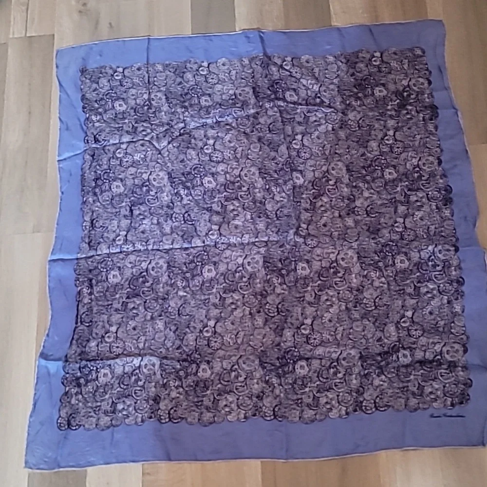 Vintage 1950’s BROOKE CADWALLADER SILK Scarf "Coins" - Picture 5 of 5